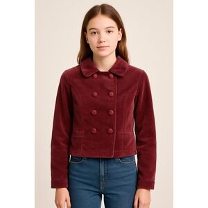 Tulle Burgundy Velvet Academia Corduroy Retro‎ Mod Old Money Autumn S Jacket